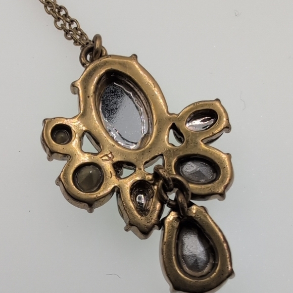 J. Crew Green and Silver Necklace with Aurora Borealis Crystal Accents - Picture 6 of 6